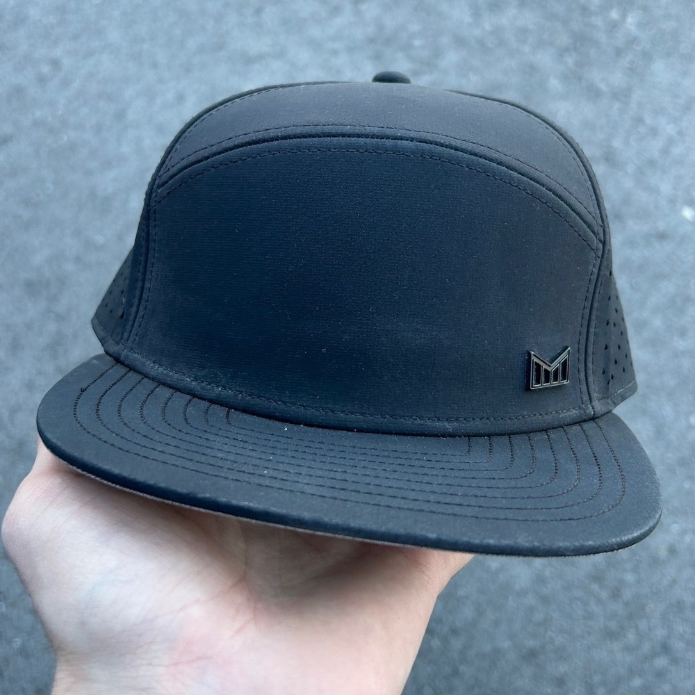 Melin Trenches Hydro Hat Cap Mens Snap Back Black Water Resistant Breathable